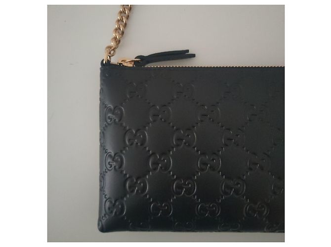 Borsa a mano Gucci Signature GG in pelle nera Nero - vista 2