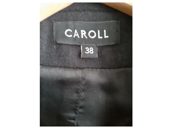 Abrigo de lana azul marino CAROLL Talla 38 - vista 4
