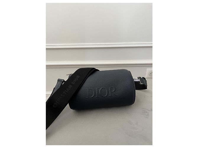 Dior Roller bag navy blue grained calf leather - view 5
