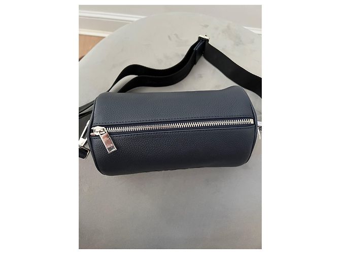 Dior Roller bag navy blue grained calf leather - view 7