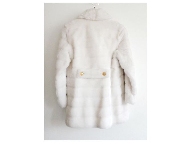 Otoño de Gucci x Tom Ford 1995 Abrigo de piel sintética blanco - vista 6