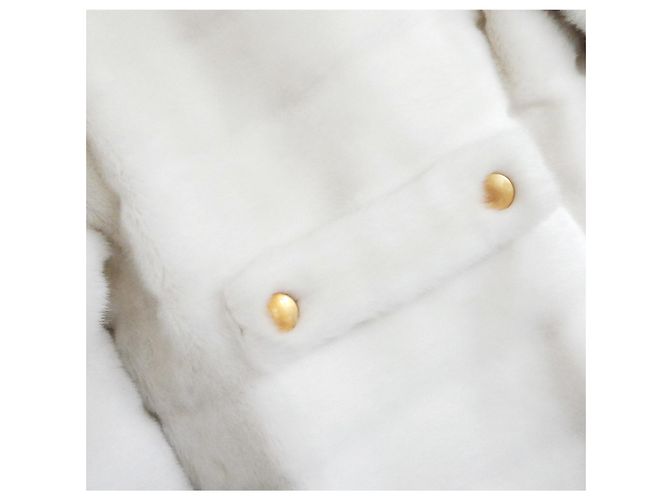 Otoño de Gucci x Tom Ford 1995 Abrigo de piel sintética blanco - vista 7