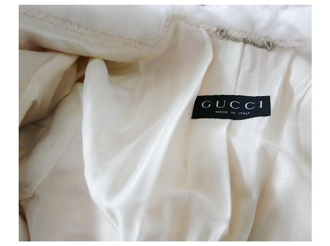 Otoño de Gucci x Tom Ford 1995 Abrigo de piel sintética blanco - vista 9