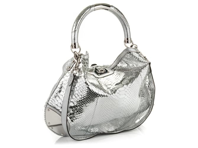 Dionysus Gucci Silver Metallic Python Large Babouska Indy Tasche.  Limited Edition! Silber - Ansicht 4