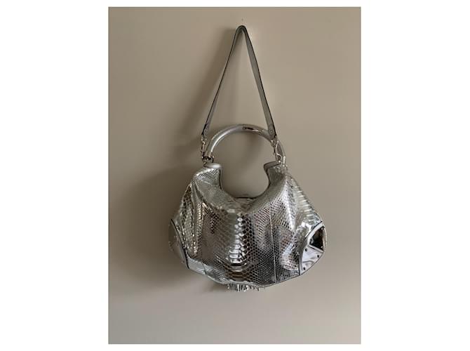 Dionysus Gucci Silver Metallic Python Large Babouska Indy Tasche.  Limited Edition! Silber - Ansicht 5