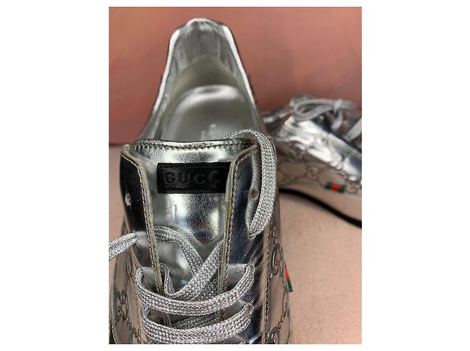 Sneakers Gucci in pelle argento da donna - vista 11