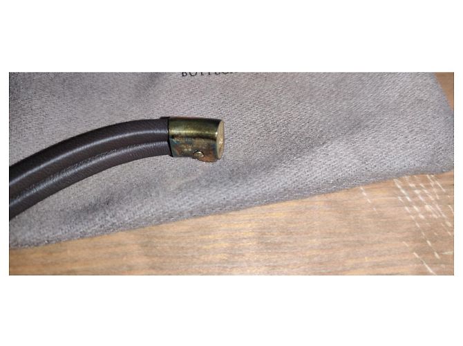 Bracciale Bottega Veneta in pelle nera e oro Nero D'oro - vista 3