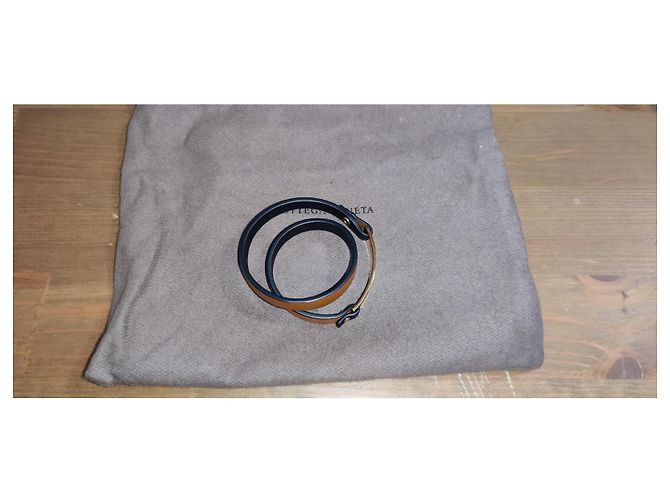 Bottega Veneta Armband aus Leder und goldener Panzerkette Braun Schwarz Gold hardware - Ansicht 5