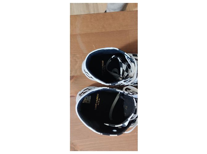 Sneakers Saint Laurent patinate - Bedford quadri neri/bianchi Nero Bianco - vista 5