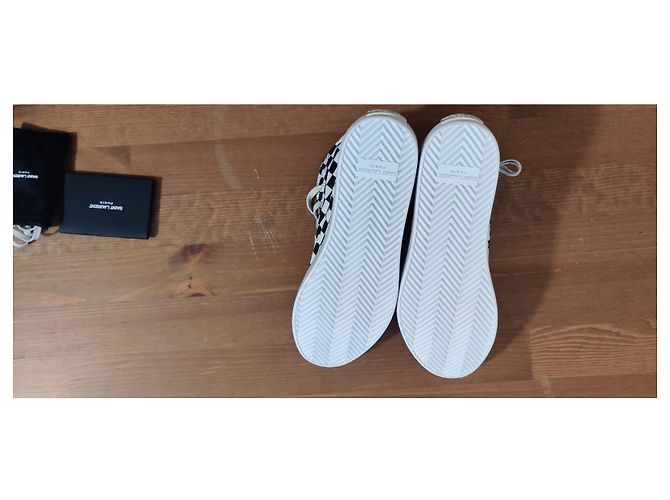 Sneakers Saint Laurent patinate - Bedford quadri neri/bianchi Nero Bianco - vista 7