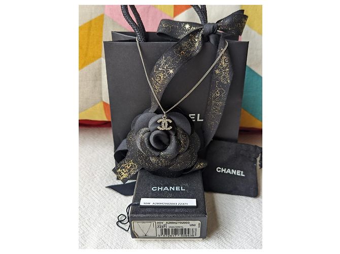 Chanel CC B10V logo classico intramontabile cofanetto per collana in cristallo docs Argento - vista 11