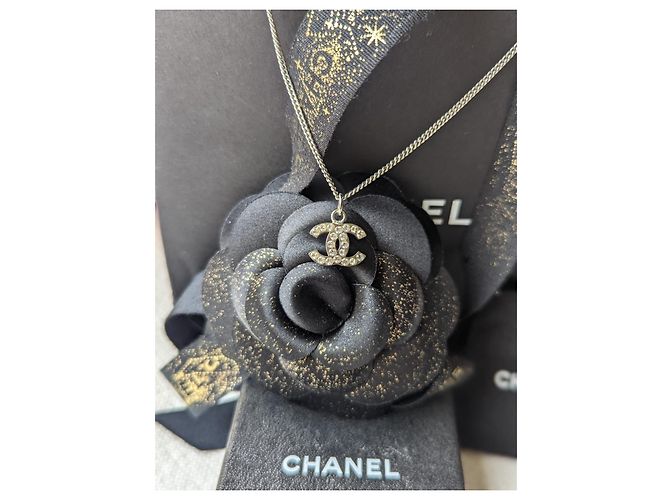 Chanel CC B10V logo classico intramontabile cofanetto per collana in cristallo docs Argento - vista 12