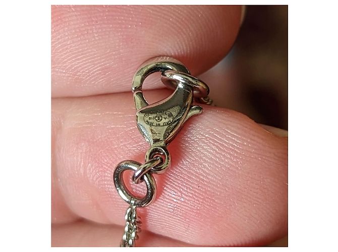 Chanel CC B10V logo classico intramontabile cofanetto per collana in cristallo docs Argento - vista 3