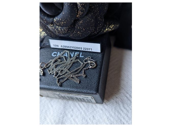 Chanel CC B10V logo classico intramontabile cofanetto per collana in cristallo docs Argento - vista 6