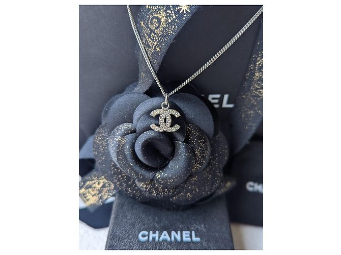 Chanel CC B10V logo classico intramontabile cofanetto per collana in cristallo docs Argento - vista 7