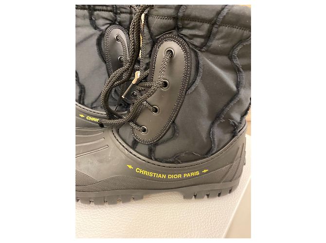 Christian Dior Stivali da neve neri in gomma Nero - vista 3