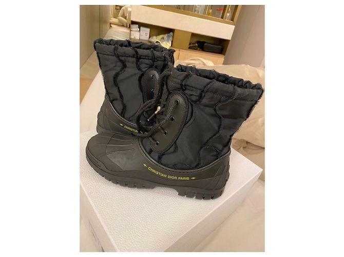 Christian Dior Stivali da neve neri in gomma Nero - vista 4