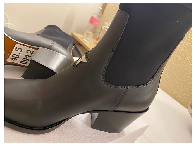 Stivali texani Christian Dior in pelle nera con stella bianca Nero - vista 4