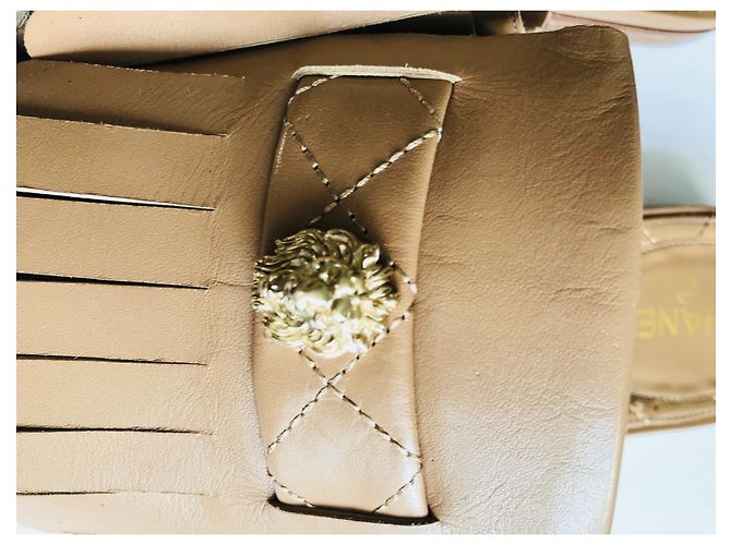 Mule Chanel in pelle trapuntata beige - vista 8