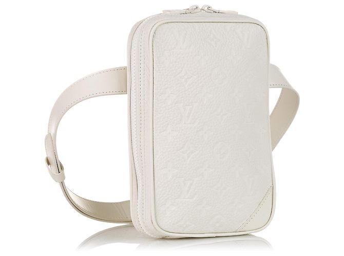 Louis Vuitton Weißes Monogramm Taurillon Utility Side - Ansicht 2
