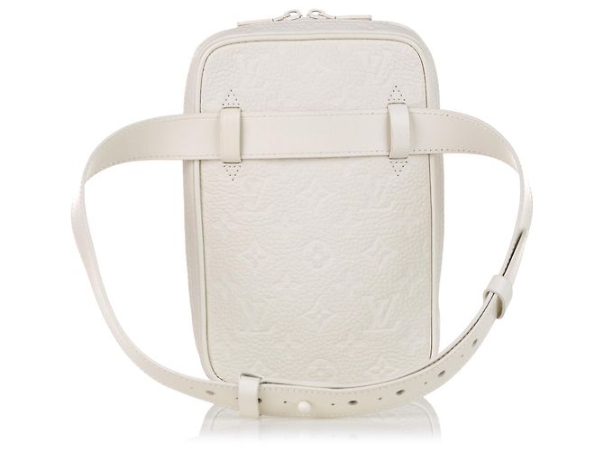 Louis Vuitton Weißes Monogramm Taurillon Utility Side - Ansicht 3