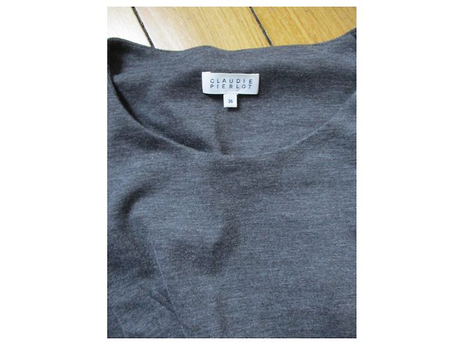 Vestido Claudie Pierlot Gris Oscuro Poliéster 36 Gris antracita - vista 3