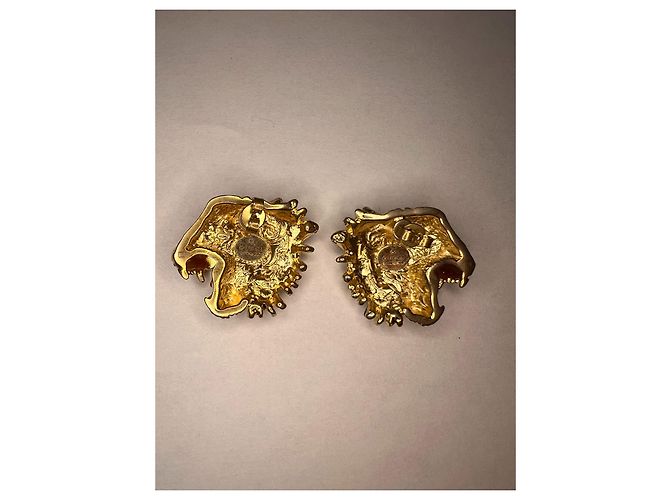 Orecchino testa superiore Gucci Gold hardware - vista 3
