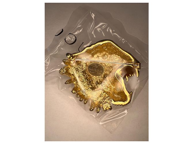 Spilla Gucci Rajah Testa con Cristalli Placcata Oro Multicolore - vista 3