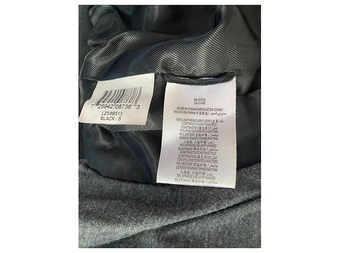 Giacca in pelle e pelliccia nera Bcbg Max Azria Taglia S Nero - vista 6