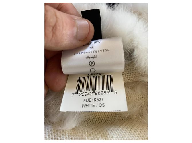 Bcbg Max Azria Poncho y capa de pelo de conejo blanco - vista 6
