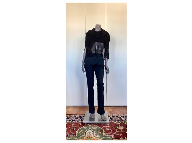 Bcbg Max Azria Suéter Alessia negro con flecos de mezcla de lana - vista 3