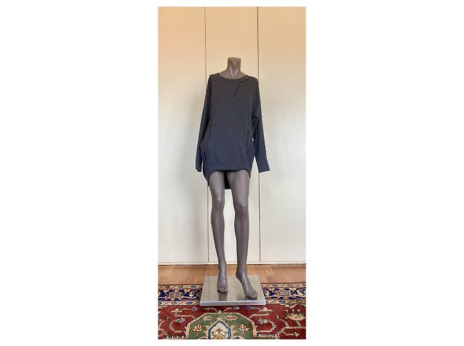 Bcbg Max Azria Strickkleid aus Baumwolle Grau Größe S - Ansicht 6