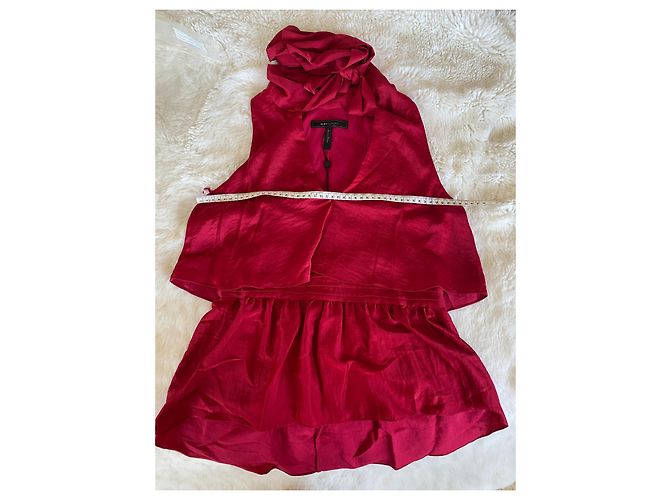 Bcbg Max Azria Celline Top senza maniche con peplo rosso - vista 11