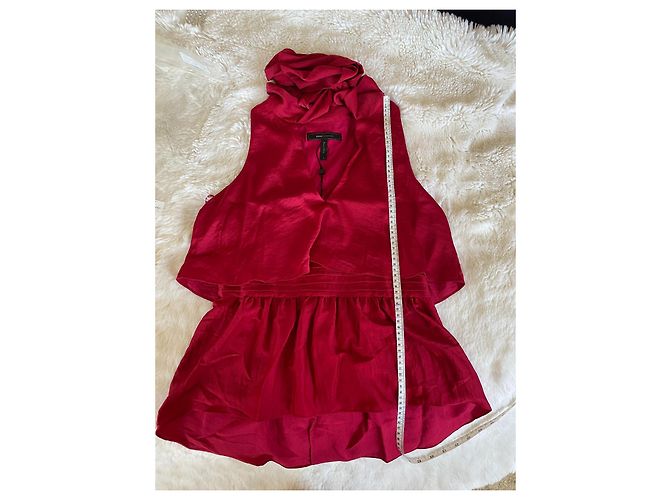 Bcbg Max Azria Celline Top senza maniche con peplo rosso - vista 12