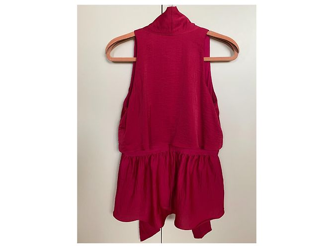 Bcbg Max Azria Celline Top senza maniche con peplo rosso - vista 4
