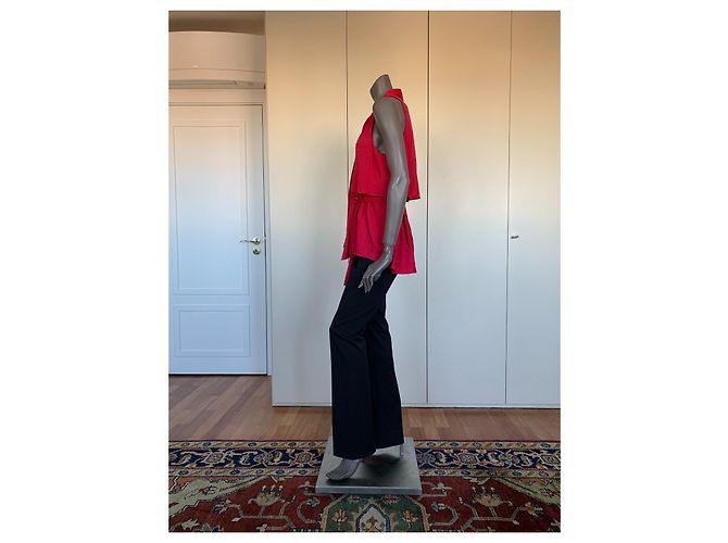 Bcbg Max Azria Celline Top senza maniche con peplo rosso - vista 6
