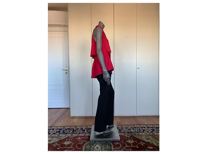 Bcbg Max Azria Celline Top senza maniche con peplo rosso - vista 7