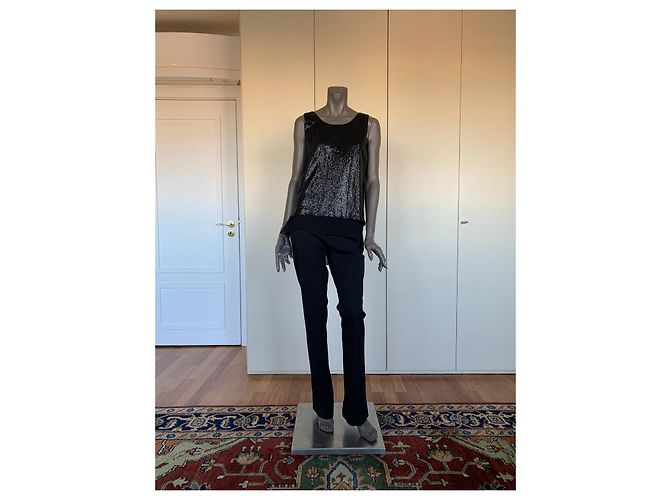 Bcbg Max Azria Pailletten Oberteil Schwarz - Ansicht 3