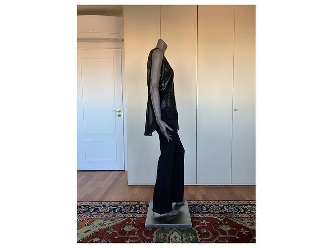 Bcbg Max Azria Pailletten Oberteil Schwarz - Ansicht 5