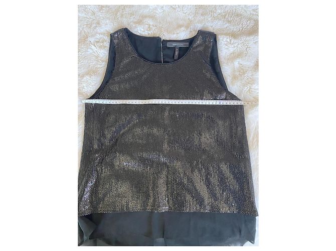 Bcbg Max Azria Pailletten Oberteil Schwarz - Ansicht 8