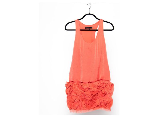 Bcbg Max Azria BCBGMaxazria Rosette Cocktail Coral Minivestido sin mangas - vista 2
