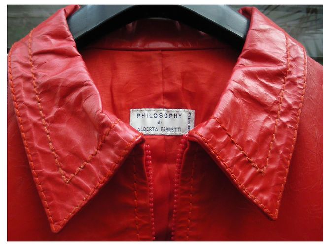Philosophy Di Alberta Ferretti Lederjacke Rot - Ansicht 3