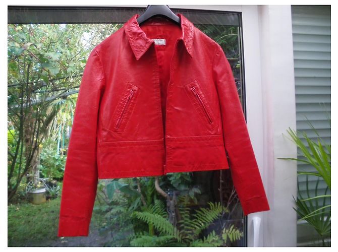 Philosophy Di Alberta Ferretti Lederjacke Rot - Ansicht 5