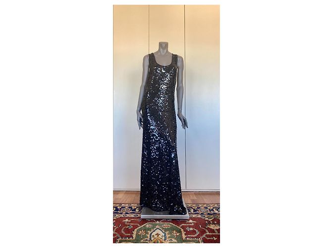 Bcbg Max Azria BCBGMAXAZRIA Allure Racerback-Abendkleid mit Pailletten, Maxikleid Schwarz - Ansicht 3