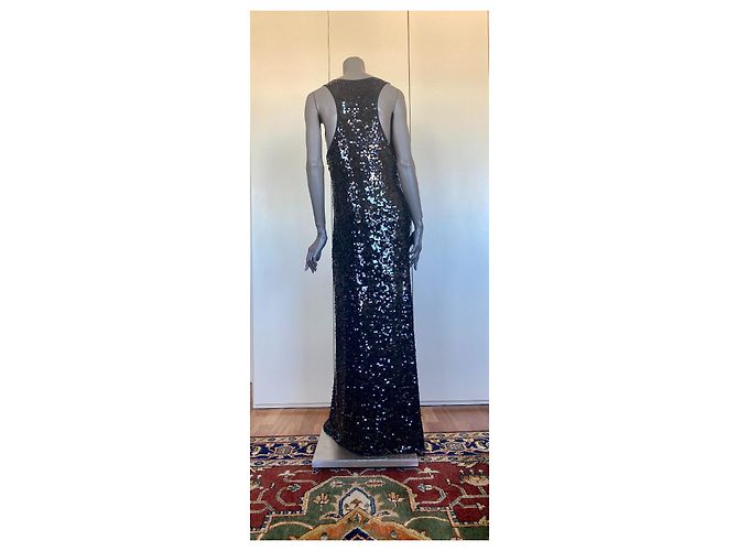 Bcbg Max Azria BCBGMAXAZRIA Allure Racerback-Abendkleid mit Pailletten, Maxikleid Schwarz - Ansicht 4