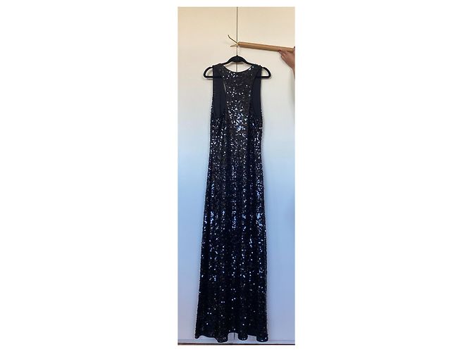 Bcbg Max Azria BCBGMAXAZRIA Allure Racerback-Abendkleid mit Pailletten, Maxikleid Schwarz - Ansicht 6