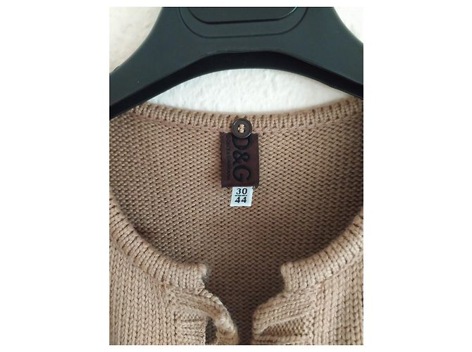 Dolce & Gabbana Cropped Strickjacke aus Wolle Hellbraun - Ansicht 4