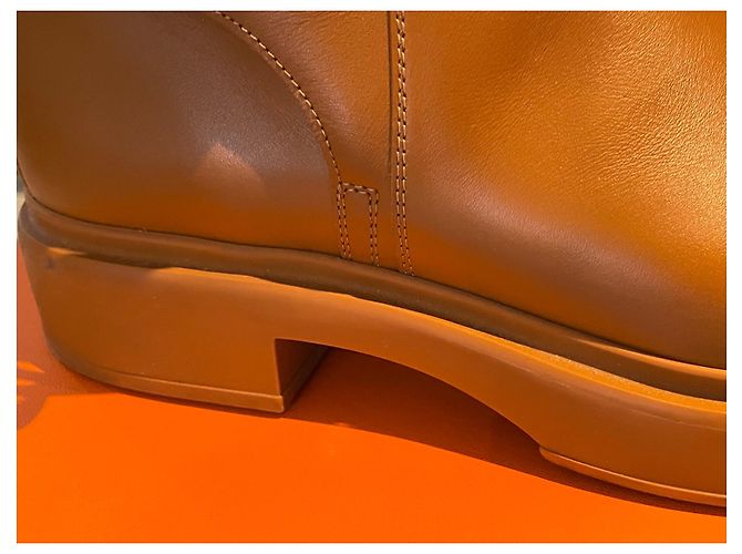 Hermès Veo ankle boots caramel leather size 39 - view 7