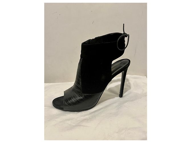 Saint Laurent Jane tacchi con allacciatura e goffratura Nero - vista 2