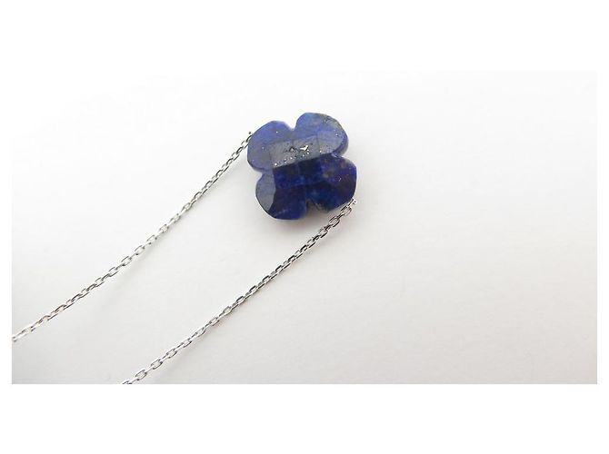 COLLANA MORGANNE BELLO 9 COLLANA TRIFOGLIO LAPISLAZZULI TURCHESE Argento - vista 5